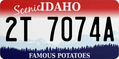 ID license plate 2T7074A