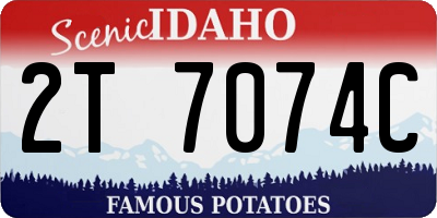 ID license plate 2T7074C