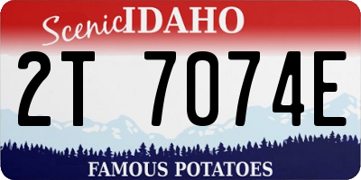 ID license plate 2T7074E