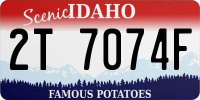 ID license plate 2T7074F
