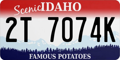 ID license plate 2T7074K