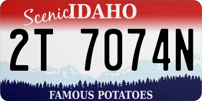 ID license plate 2T7074N