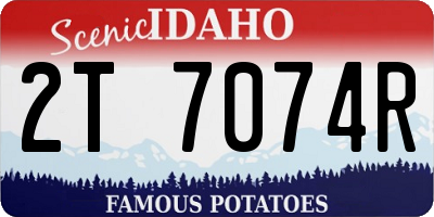 ID license plate 2T7074R