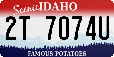 ID license plate 2T7074U