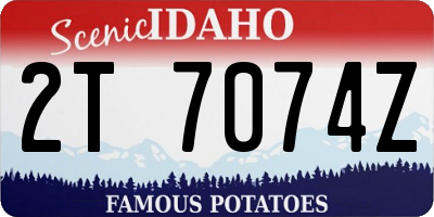 ID license plate 2T7074Z