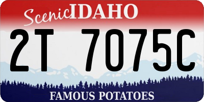 ID license plate 2T7075C