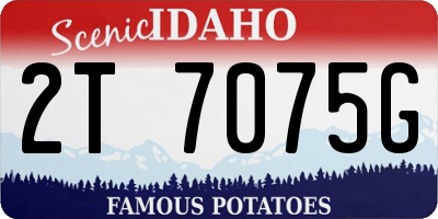 ID license plate 2T7075G