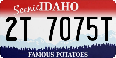 ID license plate 2T7075T