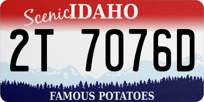 ID license plate 2T7076D