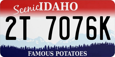 ID license plate 2T7076K