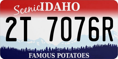 ID license plate 2T7076R