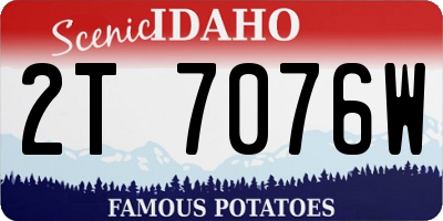 ID license plate 2T7076W