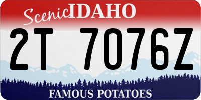 ID license plate 2T7076Z