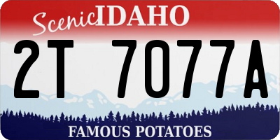 ID license plate 2T7077A