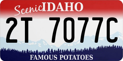 ID license plate 2T7077C