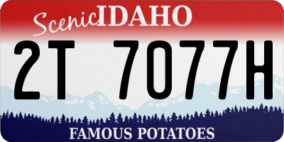 ID license plate 2T7077H