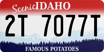 ID license plate 2T7077T