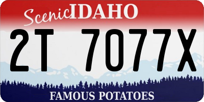 ID license plate 2T7077X