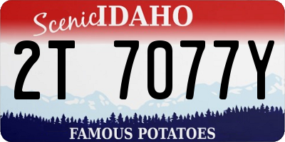 ID license plate 2T7077Y