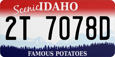 ID license plate 2T7078D