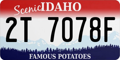 ID license plate 2T7078F