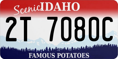 ID license plate 2T7080C