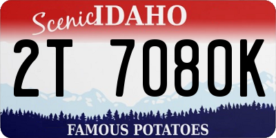 ID license plate 2T7080K