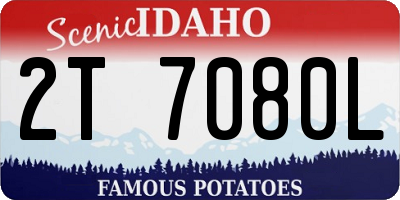 ID license plate 2T7080L