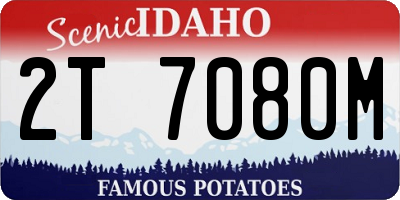 ID license plate 2T7080M