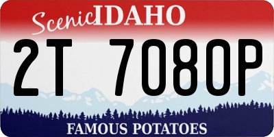 ID license plate 2T7080P