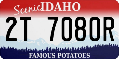 ID license plate 2T7080R