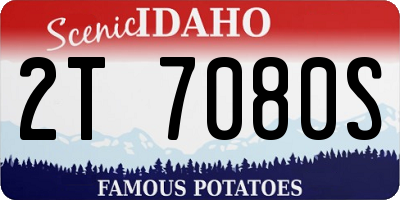 ID license plate 2T7080S