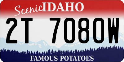 ID license plate 2T7080W