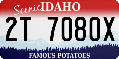 ID license plate 2T7080X