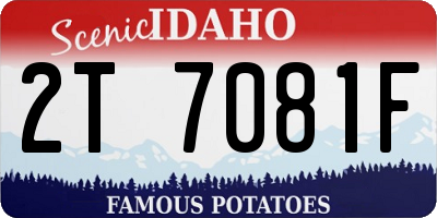 ID license plate 2T7081F