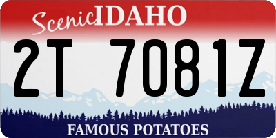 ID license plate 2T7081Z