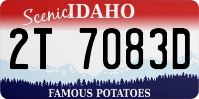 ID license plate 2T7083D