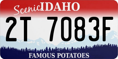 ID license plate 2T7083F