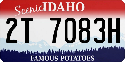 ID license plate 2T7083H