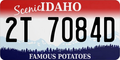 ID license plate 2T7084D