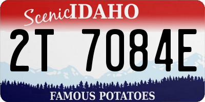 ID license plate 2T7084E
