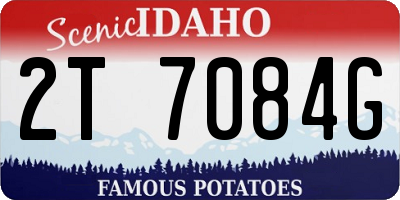 ID license plate 2T7084G