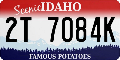 ID license plate 2T7084K