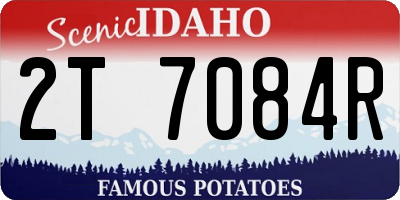 ID license plate 2T7084R