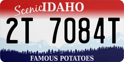 ID license plate 2T7084T