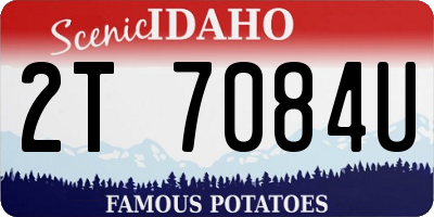 ID license plate 2T7084U