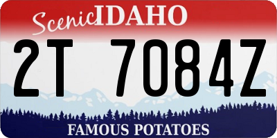ID license plate 2T7084Z
