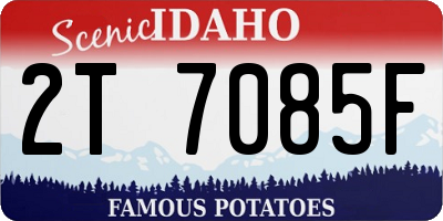 ID license plate 2T7085F