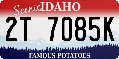 ID license plate 2T7085K