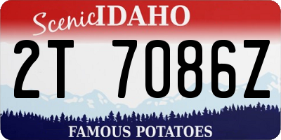 ID license plate 2T7086Z